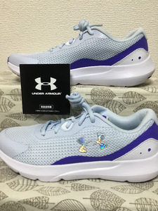 ◎新品 送料込◆24.5 UNDER ARMOUR スニーカー 水色 01◆0310