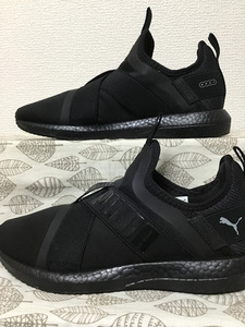 ◆送料込◆22.5 プーマ PUMA スリッポン スニーカー 黒 03◆0314