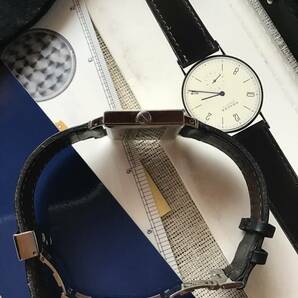 美品 NOMOS ノモス グラスヒュッテ テトラ TET-1SW 正規品 機械式手巻 メンズ腕時計 コードバンベルト ほぼ動作しますが要OH 付属品多数の画像8