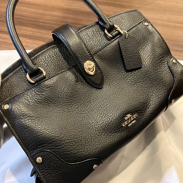 COACH ハンドバッグ ブラック ゴールド金具