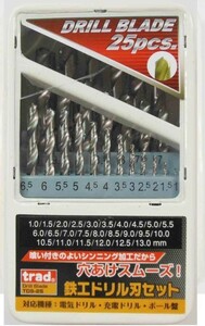 25PCS　鉄工 ドリル刃セット HSSドリル ※820313