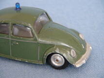【希少】1960年代古い西ドイツGAMAガマ1/43位VW旧型ビートルPOLIZEI西ドイツポリスカー深緑色・ゴムタイヤタイプ_画像7