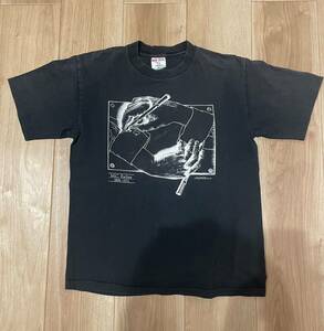 レア柄　エッシャー Tシャツ 90’s M.C.EscherアートTシャツ　L