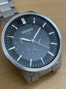 Seiko solar セイコーソーラー男性用腕時計v14j-0ax0