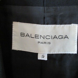 ビンテージ BALENCIAGA バレンシアガ ウール 黒 ジャケット 9号の画像3