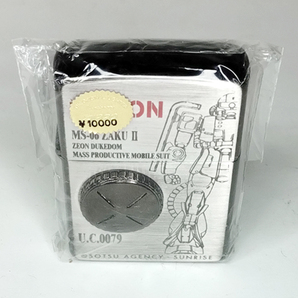 ■未使用 ZIPPO 機動戦士ガンダム MS-06 ZAKU Ⅱ バージョン ザク ZEON ジオン サンライズ バンプレスト ジッポ 2001年製 ライター ■の画像4