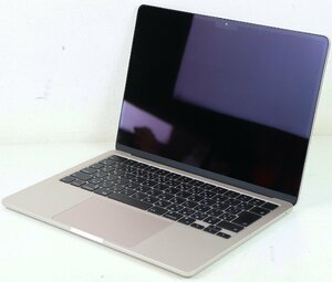 S◇中古品◇ノートPC MacBook Air M2、2022 チップ Apple M2/メモリ8GB/SSD256GB/Liquid Retina 13.6型/Bluetooth 5.0 ACアダプターつき