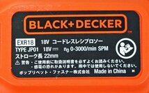 S◇中古品◇電動工具 18V コードレスレシプロソー EXR18 ブラック&デッカー 充電器/バッテリー2個/収納バッグつき ※取扱説明書欠品_画像5