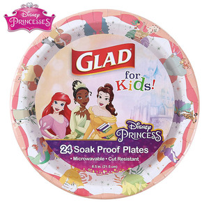  paper plate Disney Princess 24 sheets 21.5cm paper plate microwave oven correspondence disposable plate paper plate party goods GLAD