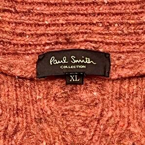 美麗品◎XLサイズ!!ポールスミス【幻の希少カラー】Paul Smith COLLECTION ショールカラー ケーブル ニット カーディガン オレンジ メンズの画像6