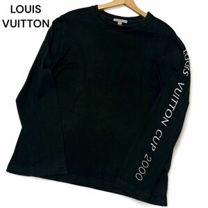 激レア◎完売品!!ルイヴィトン【王者の風格】LOUIS VUITTON CUP 2000 長袖 カットソー ロンT ブラック Tシャツ ロゴ コットン 春夏◎メンズ