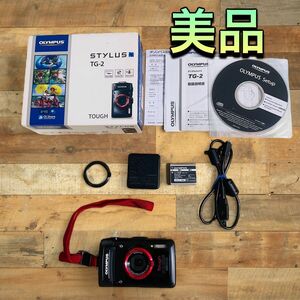 (美品) OLYMPUS TG-2 デジタルカメラ RED色