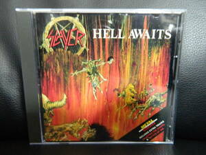 (33)　SLAYER　　/　 HELL AWAITS 　　 日本盤　 　ジャケ、日本語解説 経年の汚れあり