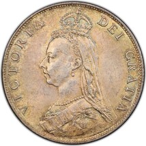 1円スタート！★高鑑定★1887年 イギリス ヴィクトリア フローリン銀貨 PCGS MS62 ２シリング アンティーク コイン ビクトリア シルバー_画像1