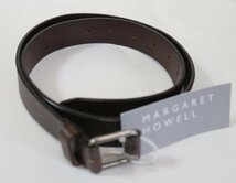 1円スタート!MARGARET HOWELLマーガレットハウエル新品メンズ牛革レザーベルト32 23100円茶_画像2