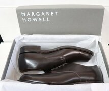 1円スタート!MARGARET HOWELLマーガレットハウエル新品レザーシューズ 8 1/2 68200円 茶 27_画像4