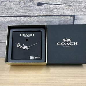 【E1308AM】美品 COACH コーチ ブレスレット ホースキャリッジ 馬車 1748 SLV シルバー系 箱付きの画像1