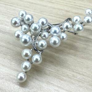 【E1884AM】美品 pearl YURIMA パールユリマ シルバー デザイン パールネックレス SILVER 真珠 箱付きの画像6