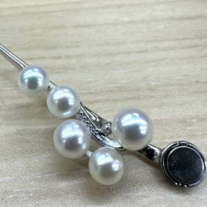 【E1884AM】美品 pearl YURIMA パールユリマ シルバー デザイン パールネックレス SILVER 真珠 箱付きの画像7