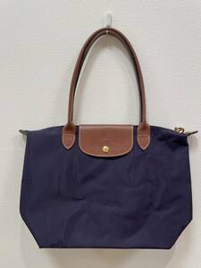 【B14084CK】極美品 ほぼ未使用品 LONGCHAMP ロンシャン トートバッグ ナイロン レザー ルプリアージュ 折りたたみトート パープル