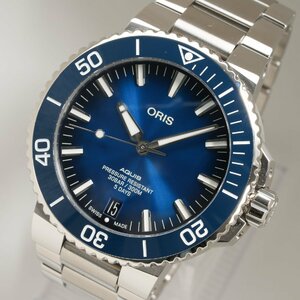 オリス ORIS 腕時計 アクイスデイト キャリバー400 01 400 7763 4135 青文字盤 自動巻 メンズ 中古 美品 [質イコー]