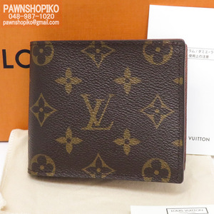 ルイヴィトン LOUIS VUITTON モノグラム ポルトフォイユ・マルコ NM／二つ折り財布 M62288 新品同様 [質イコー]