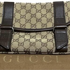 美品　GUCCI グッチ GGキャンバス ボディバッグ ウエストポーチ 男女兼用 GG柄 レザー 斜め掛け