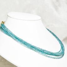 06六連アクアマリンネックレス　150ct 天然石ネックレス38+5cm jewelry necklace _画像5