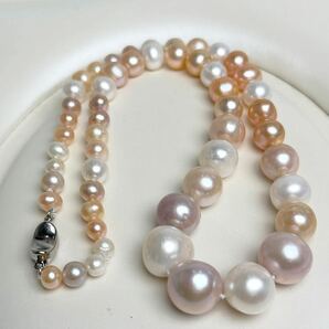綺麗！南洋パールネックレス7-13mm 本真珠ネックレス 42cm jewelry 珠 艷 Pearl 真珠の画像7