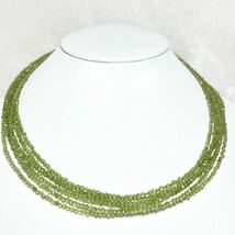 01 六連ペリドットネックレス　天然石ネックレス　38+5cmnecklace jewelry_画像1