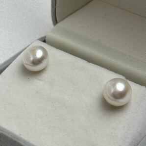 綺麗！本真珠ピアス9mmup 天然パールピアス シルバーjewelry pearl の画像5