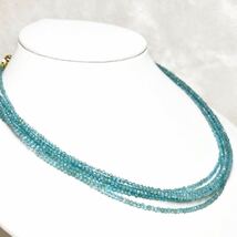 06六連アクアマリンネックレス　150ct 天然石ネックレス38+5cm jewelry necklace _画像2