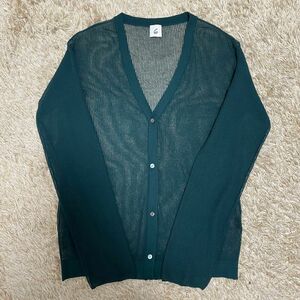 6(ROKU) SUKE STRIPE V NECK CARDIGAN ロク　カーディガン　緑　グリーン 長袖 Vネック