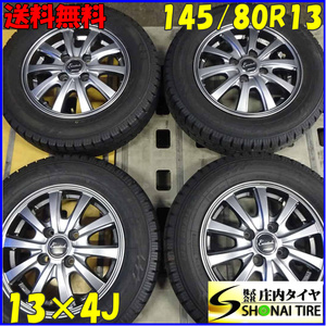 冬4本SET 会社宛 送料無料 145/80R13×4J 75Q トーヨー オブザーブ ガリット GIZ 2021年製 アルミ ムーヴ タント アルト ワゴンR NO,Z5125