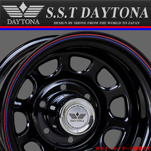 新品 4本価格 会社宛 送料無料 15×8J 5穴 139.7mm ET-20 SHONE SST DAYTONA デイトナブラック 赤青ライン ジムニー キャップ付 NO,SH180_画像5