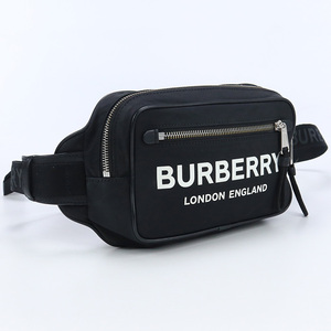 中古良品バーバリーBURBERRY ウエストバッグ ナイロン 8021089 ブラック系　 ランク：A us-2 メンズ レディース