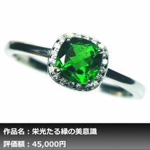 【1円新品】イケゾエガレ｜1.50ct 天然クロムディオプサイト ダイヤモンド K14WG仕上リング 19.5号｜作家モノ｜本物保証｜NGL鑑別対応_画像1