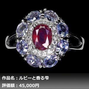 【1円新品】イケゾエガレ｜3.50ct 天然ルビー&タンザナイト ダイヤモンド K14WG仕上リング 16号｜作家モノ｜本物保証｜NGL鑑別対応