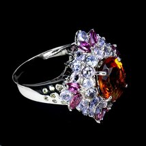 【1円新品】イケゾエガレ｜8.50ct 天然シトリン&ガーネット&タンザナイト K14WG仕上リング 16号｜作家モノ｜本物保証｜NGL鑑別対応_画像9