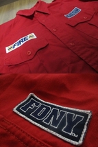 FDNY ニューヨーク消防署 KEEP BACK 200 FT. 半袖シャツ Mサイズ_画像6
