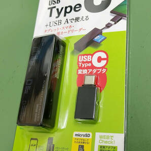 カードリーダー(マルチ接続) スマホ・タブレット対応 Type-C & USB A サンワダイレクト ADR-TCAML22BK 保証約１年