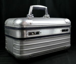 RIMOWA* Rimowa Vtg. [ silver integral ] initial model aluminium * beauty case (19L)[ key attaching ]957853