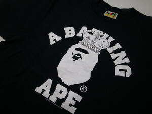 超美品・激レア★A BATHING APE エイプ★ラインストーン入り クラウン冠 Tシャツ★ブラック★M★BAPE