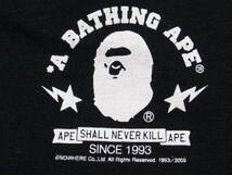 超美品・激レア★A BATHING APE エイプ★ラインストーン入り クラウン冠 Tシャツ★ブラック★M★BAPE_画像7