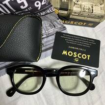 【極美品】MOSCOT/LEMTOSH モスコット/レムトッシュ ブラック 46□24-145 度なしリーフグリーン15%【鼻盛り加工済み】_画像2