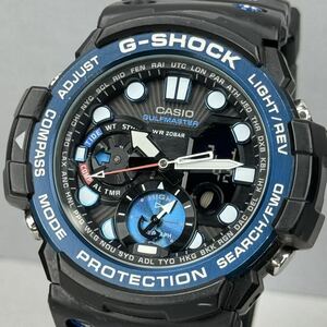 極美品 G-SHOCK GN-1000B-1AJF GULFMASTER ガルフマスター 方位.温度計搭載 ツインセンサー アナログ/デジタル アナデジ 反転液晶 ブラック