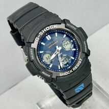 極美品 G-SHOCK AWG-M100SB-2AJF タフソーラー 電波受信 電波ソーラー マルチバンド6 アナログ/デジタル アナデジ ブラック ネイビー_画像2