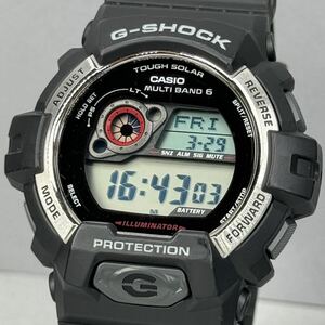 極美品 G-SHOCK GW-8900-1JF タフソーラー 電波受信 電波ソーラー マルチバンド6 ビッグケース オール ブラック シルバー 反転液晶