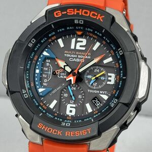 極美品 G-SHOCK GW-3000M-4AJF グラビティマスター スカイコックピット タフソーラー 電波受信 電波ソーラー マルチバンド6 オレンジバンド