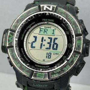 極美品 PROTREK PRW-S3500-1JF MRシリーズ タフソーラー 電波受信 電波ソーラー マルチバンド6 方位/温度/高度 トリプルセンサー PRW-3500